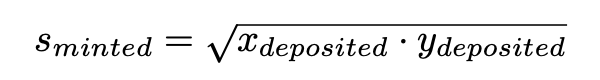페어가 존재하지 않을 때의 LP 토큰 발행 공식
